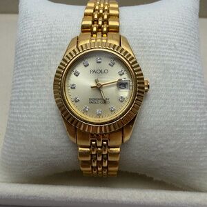 Paolo Gucci Gold Women's Watch with Crystal Details